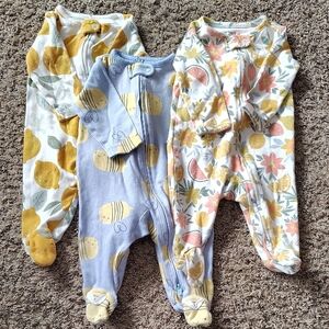 Carter's Yellow, Blue, and Multicolor Kids Footies